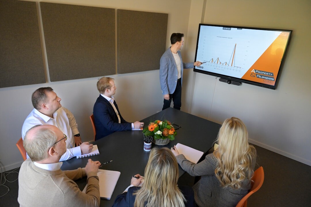business growth chart meeting