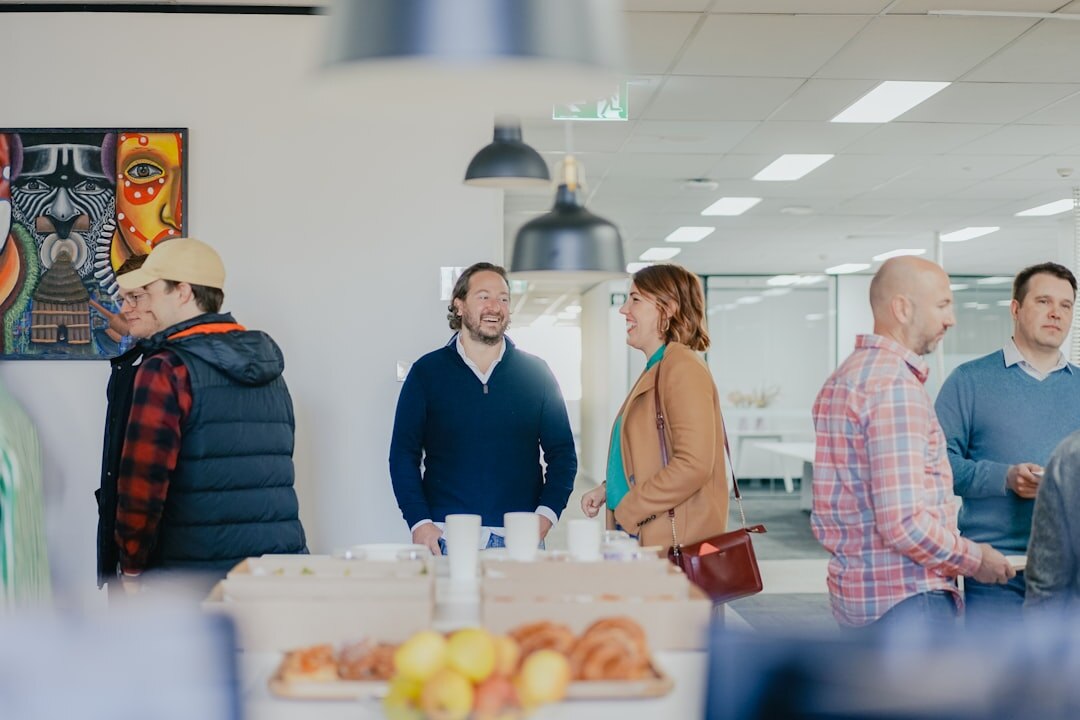 business people networking at event