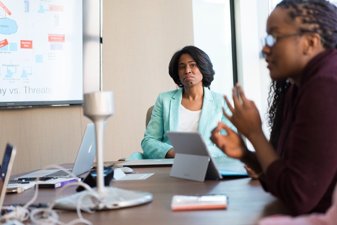 woman leading business discussion