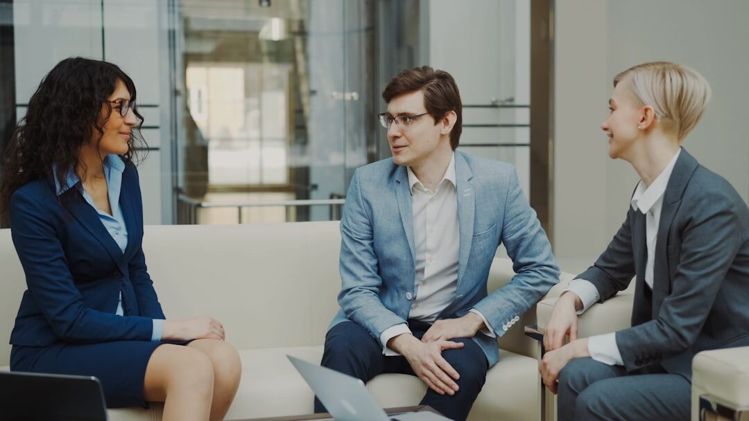 group of executives networking